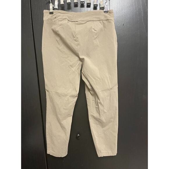 SOHO Apparel Tan Stretch Pants 1X Pull-On Belted Casual Trousers - Picture 4 of 9